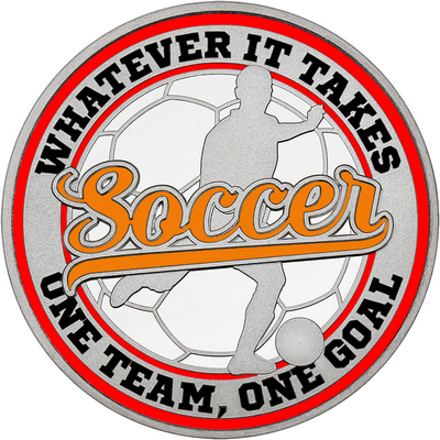 Orange "Soccer" with Red Outer Circular Borders